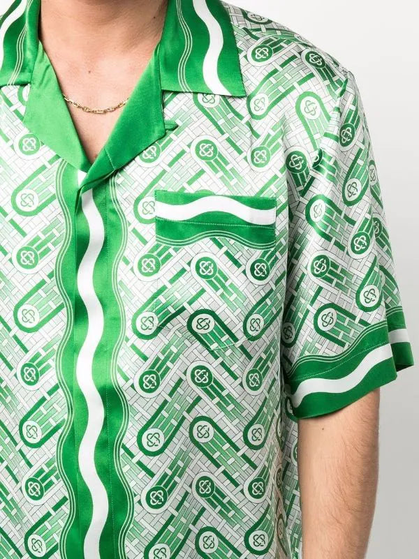 CASABL°NCA Ping Pong monogram-print shirt