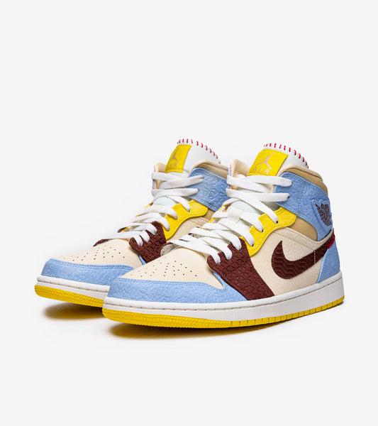 AIR J°RDAN 1 Mid SE Fearless Maison Chateau Rouge