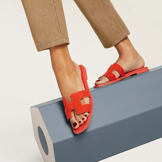 HERM°S - Claquettes Orange Corail