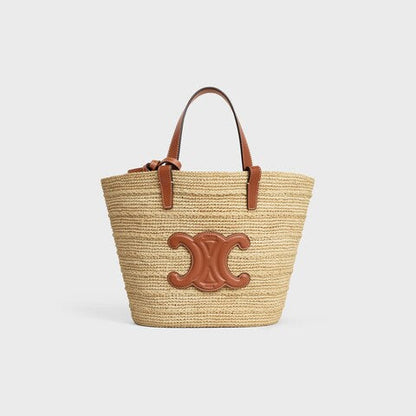 CEL°NE - Classic Panier petit modèle Souple Raphia et veau