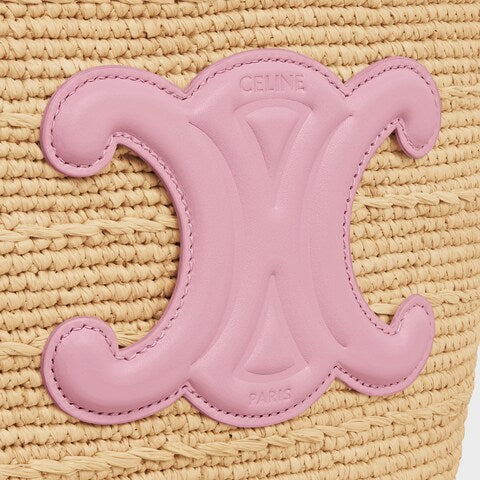 CEL°NE - Classic Panier petit modèle Souple Raphia et veau Pink
