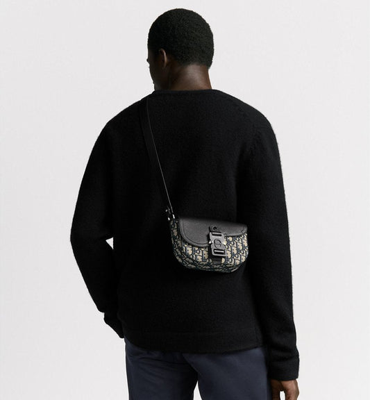 Mini sac Messenger à rabat Saddle Noir et Beige