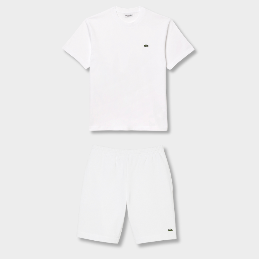 Ensemble short/t-shirt Lac*ste Blanc