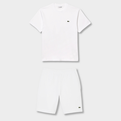 Ensemble short/t-shirt Lac*ste Blanc