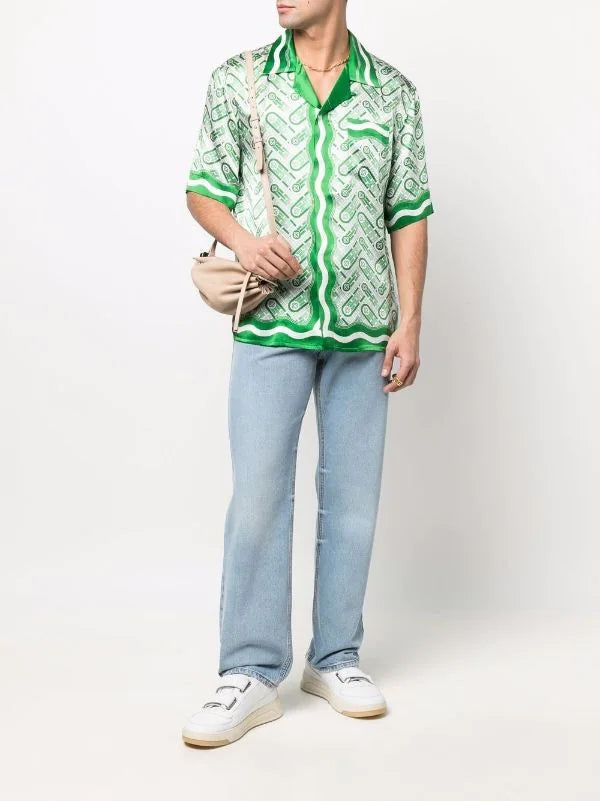 CASABL°NCA Ping Pong monogram-print shirt