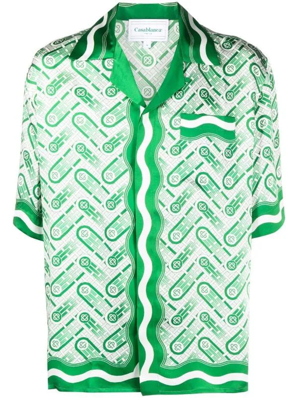 CASABL°NCA Ping Pong monogram-print shirt