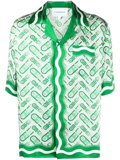 CASABL°NCA Ping Pong monogram-print shirt