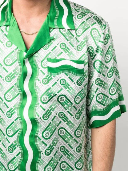CASABL°NCA Ping Pong monogram-print shirt