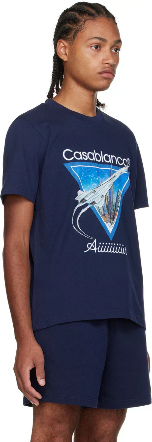CASABL°NCA Navy 'Aiiiiir' T-Shirt
