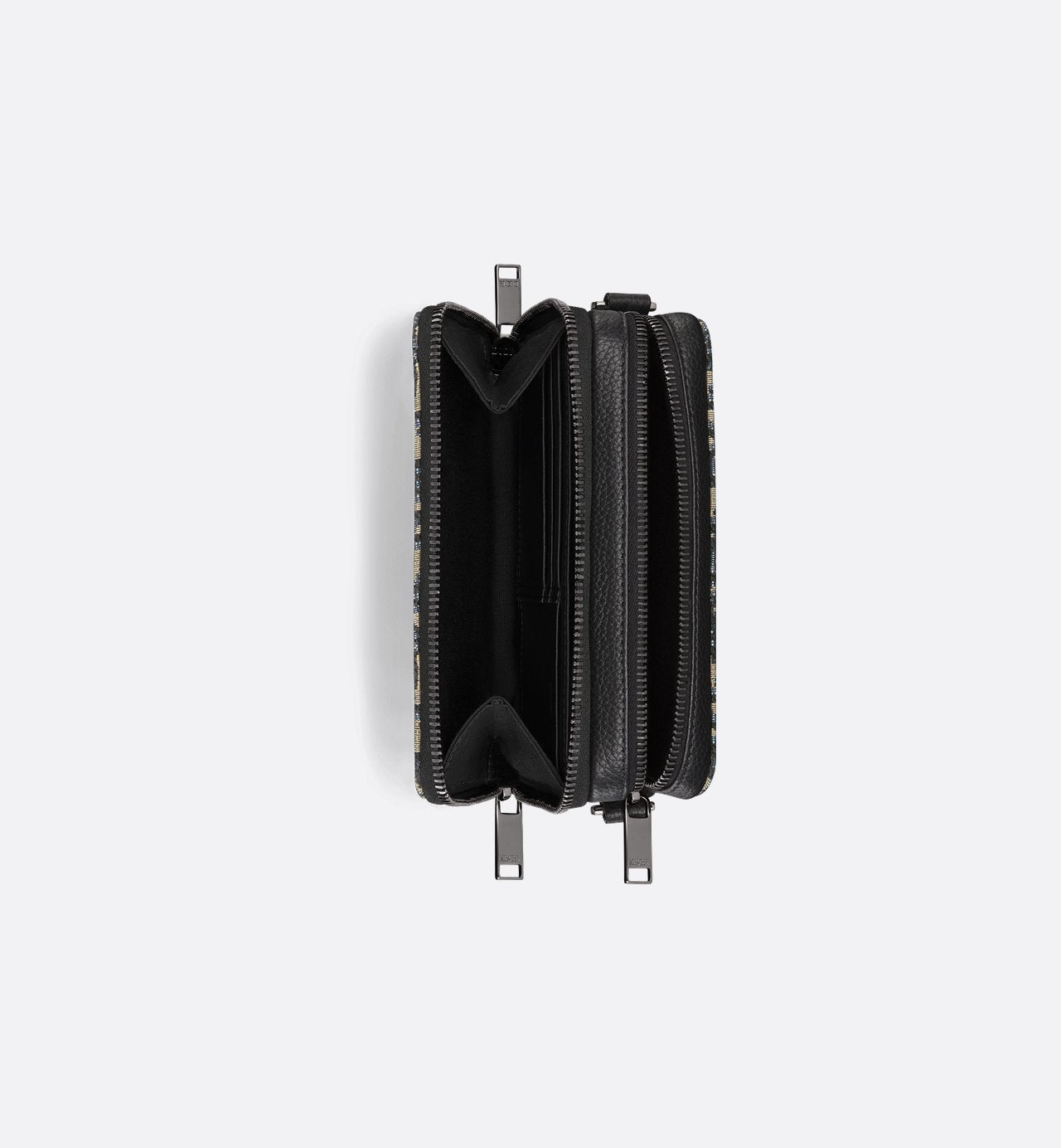 Pochette zippée à bandoulière Toile jacquard DI°R Oblique noir - #2