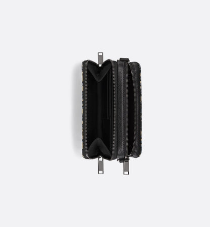 Pochette zippée à bandoulière Toile jacquard DI°R Oblique noir - #2