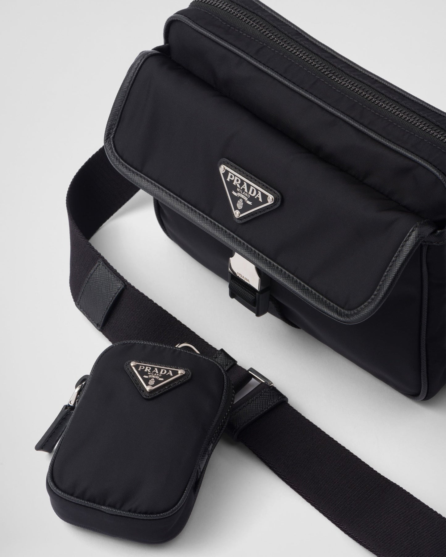 Sac porté épaule en Re-Nylon et cuir Saffiano - #8