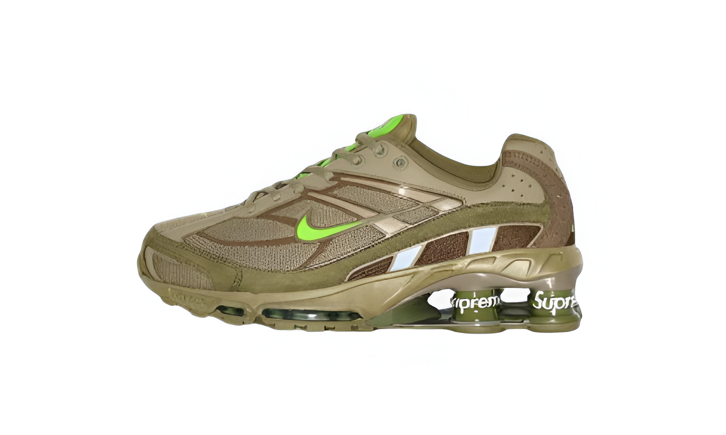 N°KE® x SUPR°ME® Shox Ride 2 Khaki