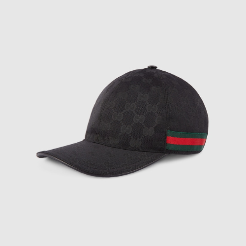 Casquette en Toile Noire GG avec bande Web