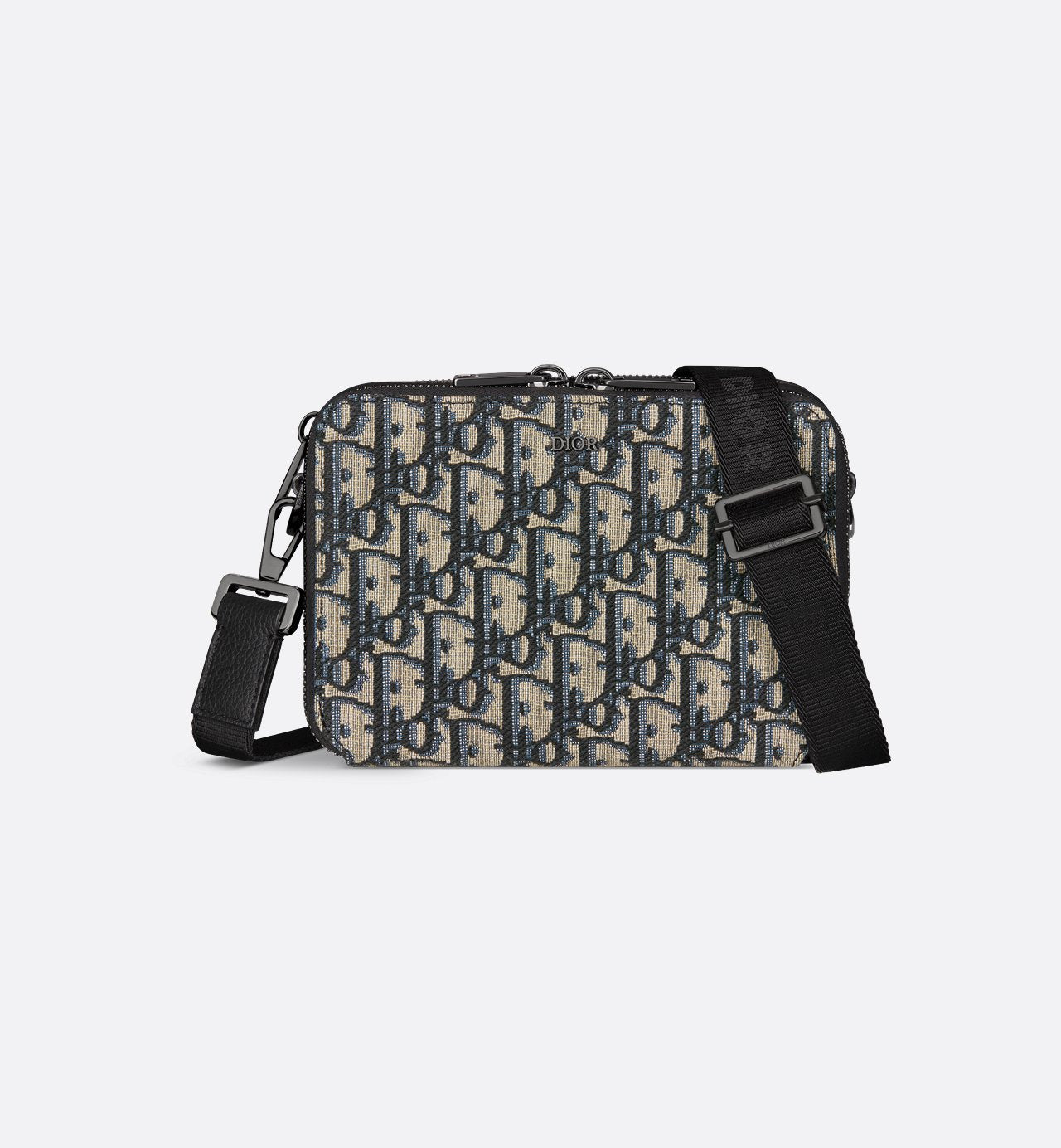 Pochette zippée à bandoulière Toile jacquard DI°R Oblique noir - #2
