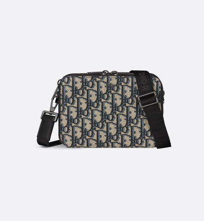 Pochette zippée à bandoulière Toile jacquard DI°R Oblique noir - #2