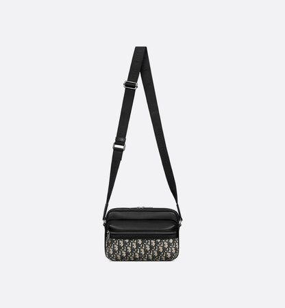 Sac Messenger zippé Rider 2.0 Noir et Beige
