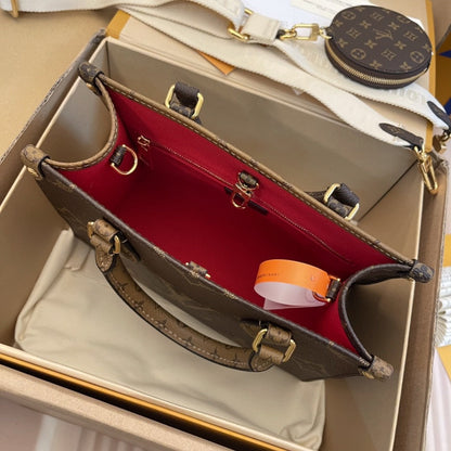 L°V - Petit Cabas OnTheGo BB Maron double