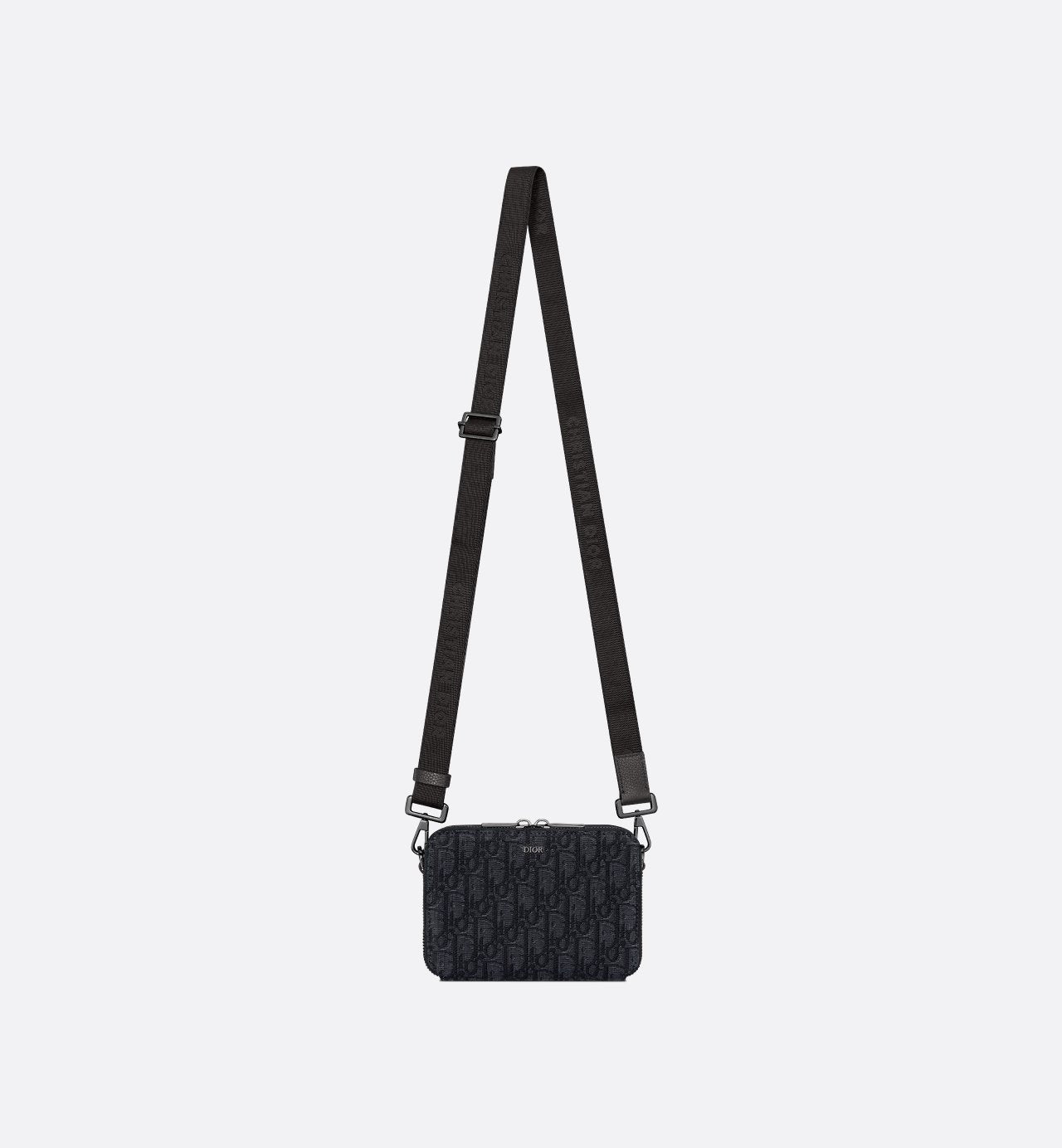Pochette zippée à bandoulière
Toile jacquard DI°R Oblique noir - #1