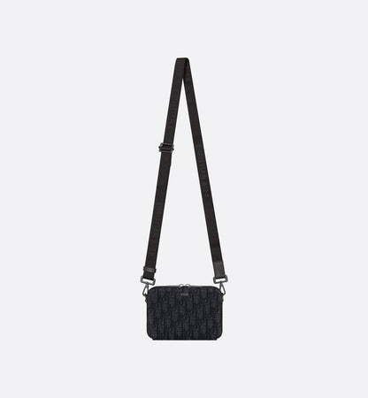 Pochette zippée à bandoulière
Toile jacquard DI°R Oblique noir - #1