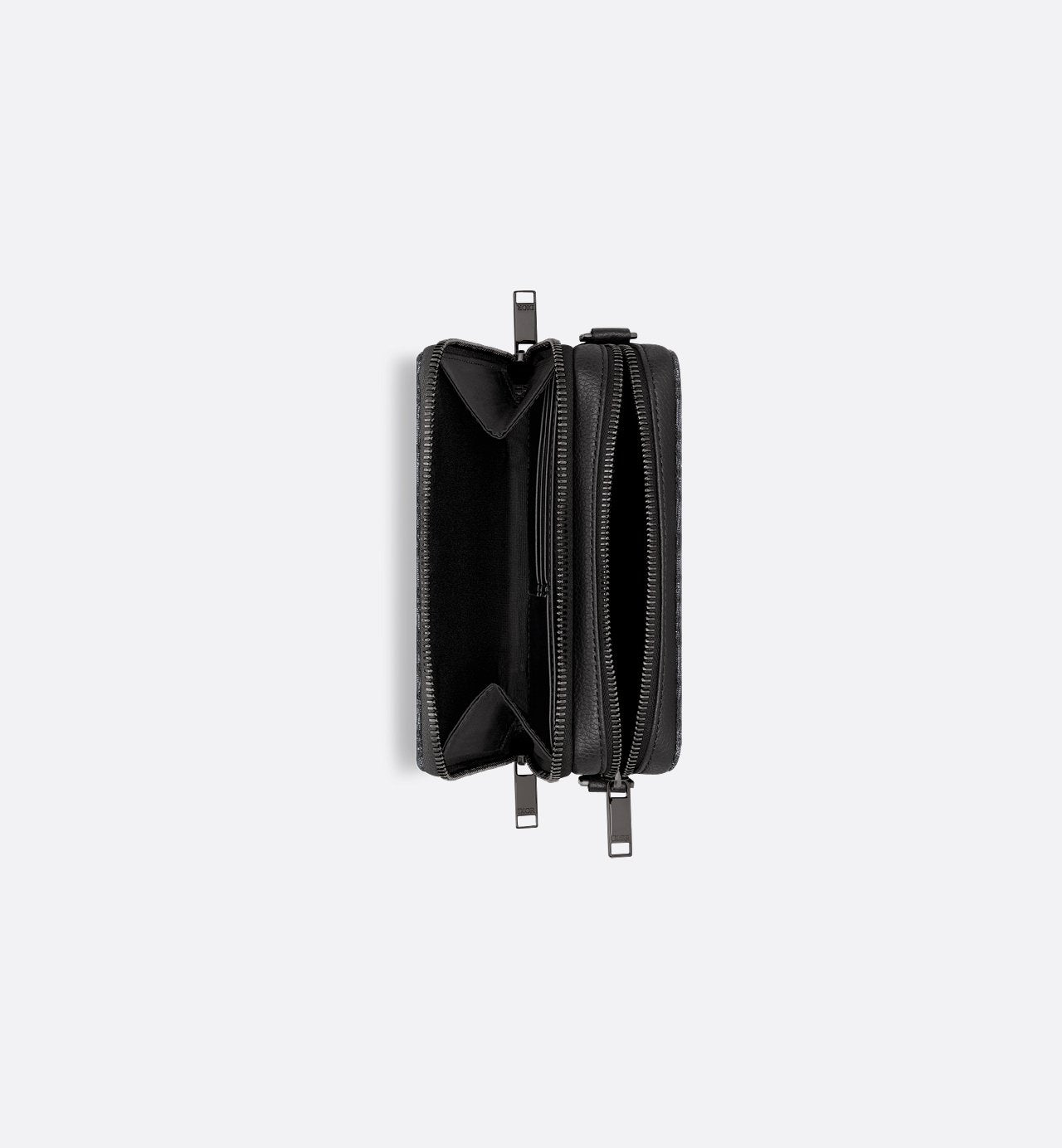Pochette zippée à bandoulière
Toile jacquard DI°R Oblique noir - #1