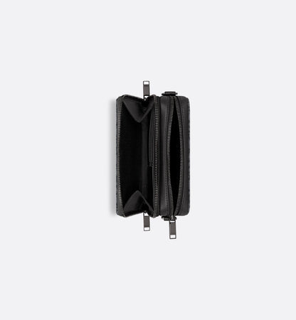 Pochette zippée à bandoulière
Toile jacquard DI°R Oblique noir - #1