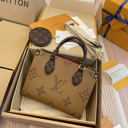 L°V - Petit Cabas OnTheGo BB Maron double