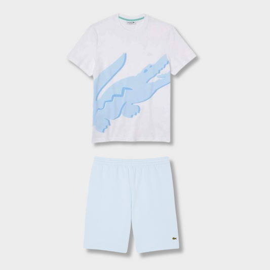 Ensemble short/t-shirt Lac*ste Bleu et blanc