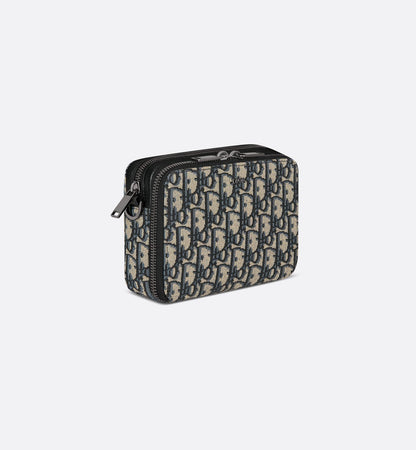 Pochette zippée à bandoulière Toile jacquard DI°R Oblique noir - #2