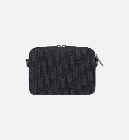Pochette zippée à bandoulière
Toile jacquard DI°R Oblique noir - #1