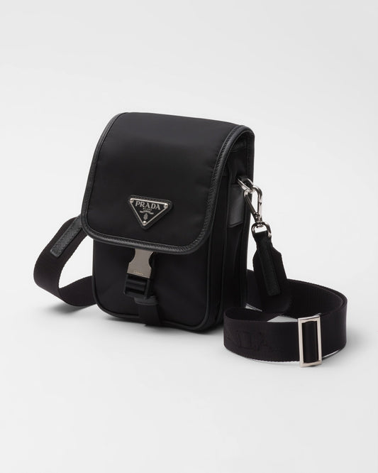 Sac porté épaule en Re-Nylon et cuir Saffiano - #6