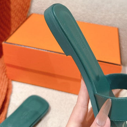HERM°S - Claquettes Vert Bouteille