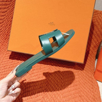 HERM°S - Claquettes Vert Bouteille