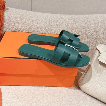 HERM°S - Claquettes Vert Bouteille