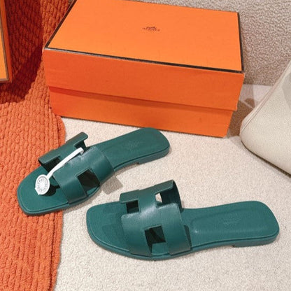 HERM°S - Claquettes Vert Bouteille