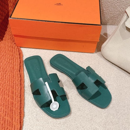 HERM°S - Claquettes Vert Bouteille