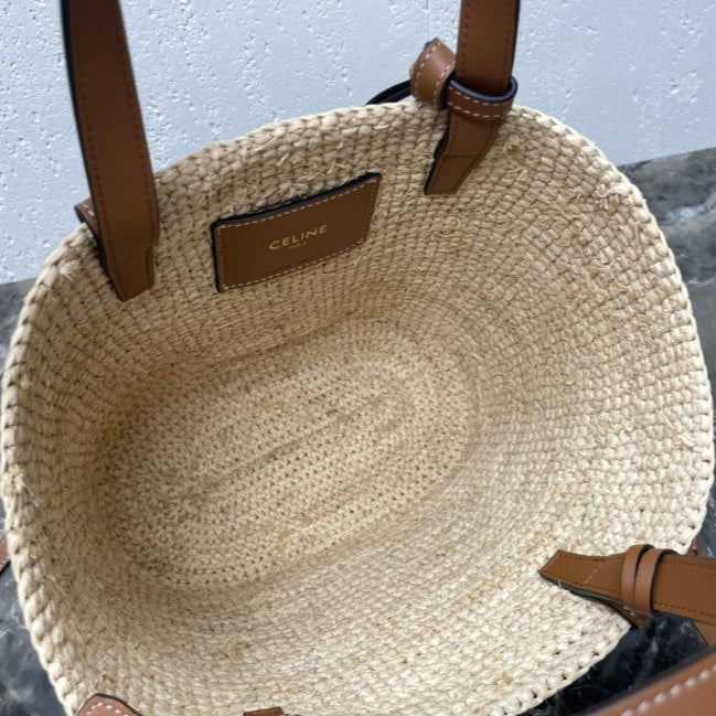 CEL°NE - Classic Panier petit modèle Souple Raphia et veau