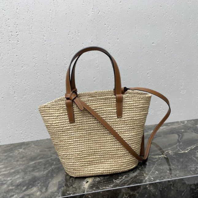 CEL°NE - Classic Panier petit modèle Souple Raphia et veau