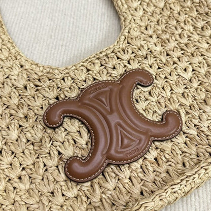 CEL°NE - HOBO BAG IN Raffia and Calfskin