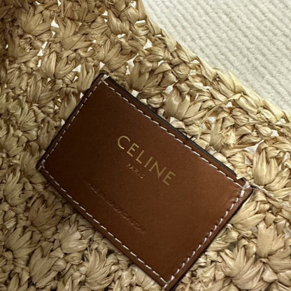 CEL°NE - HOBO BAG IN Raffia and Calfskin