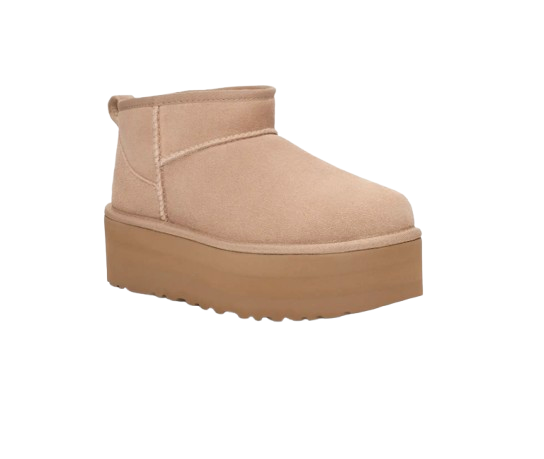 U°G Botte Classic Ultra Mini à plateforme Beige