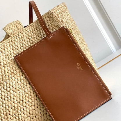 CEL°NE - Small Cabas Thais Raffia Calfskin Top