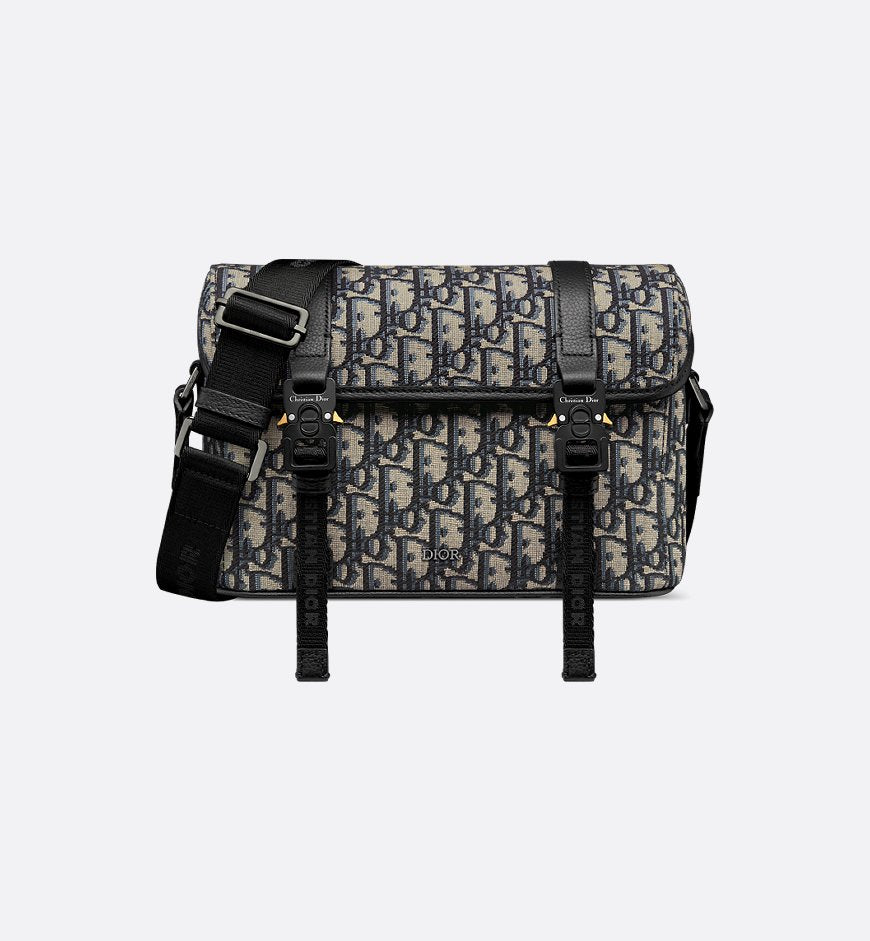 Sac Messenger à rabat DI°R Hit The Road Noir et Beige