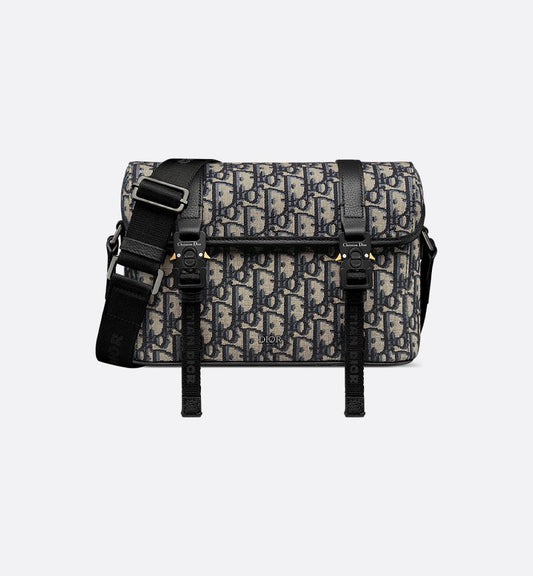 Sac Messenger à rabat DI°R Hit The Road Noir et Beige