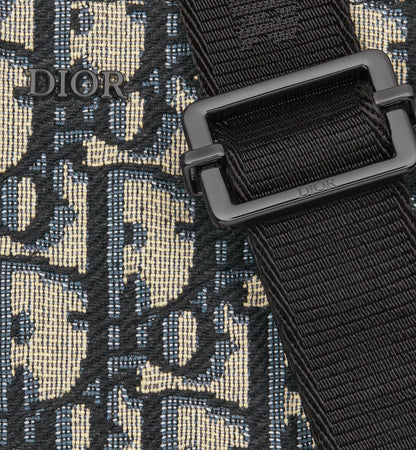 Pochette zippée à bandoulière Toile jacquard DI°R Oblique noir - #2