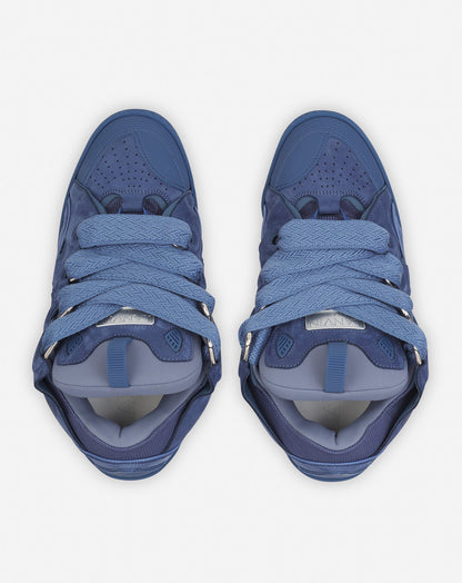 LANV°N LEATHER CURB BLEU MARINE