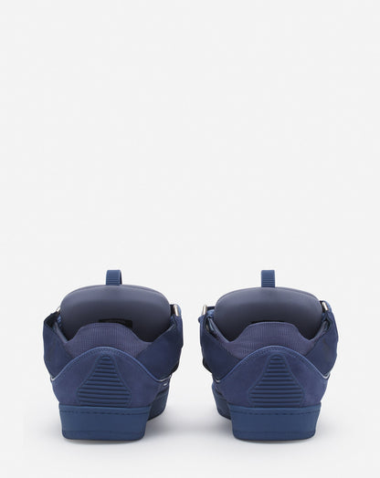LANV°N LEATHER CURB BLEU MARINE