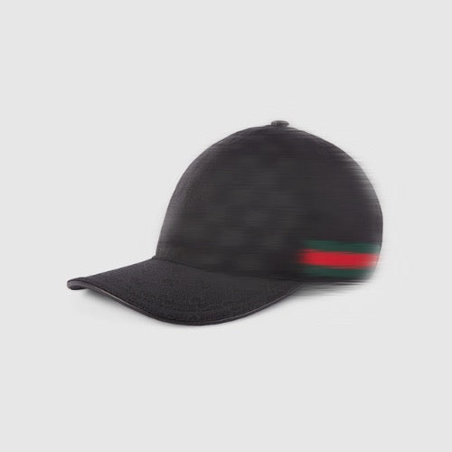 Casquette en Toile Noire GG avec bande Web