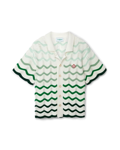 Wavy Gradient Crochet Shirt - CASABL°NCA