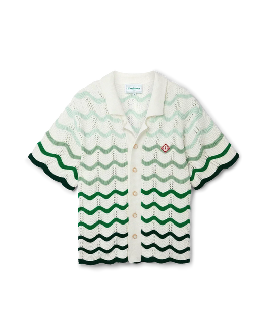 Wavy Gradient Crochet Shirt - CASABL°NCA